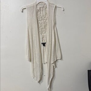 Cream Sleeveless Crochet shawl